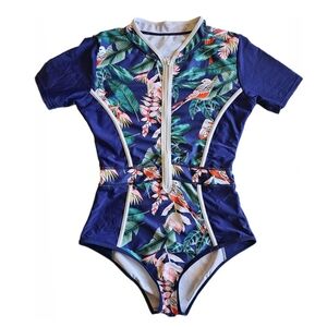 Tropical Print Womens Fullbody Swimsuit
